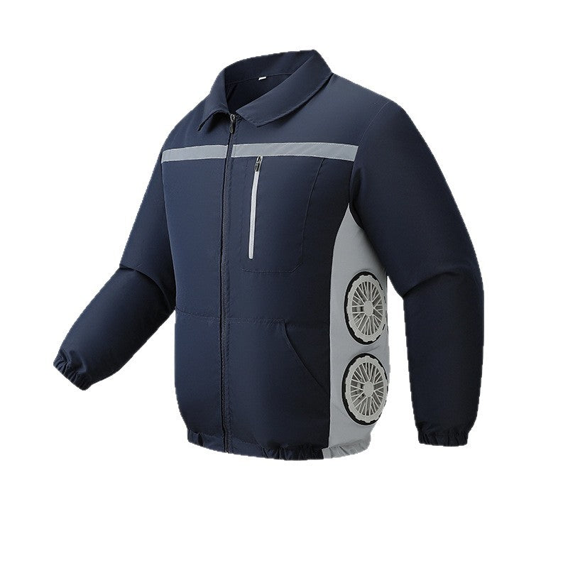 Unisex nan kühlende Ventilationsjacke mit integrierten seitlichen Lüftern und atmungsaktivem Funktionsmaterial Shopnory