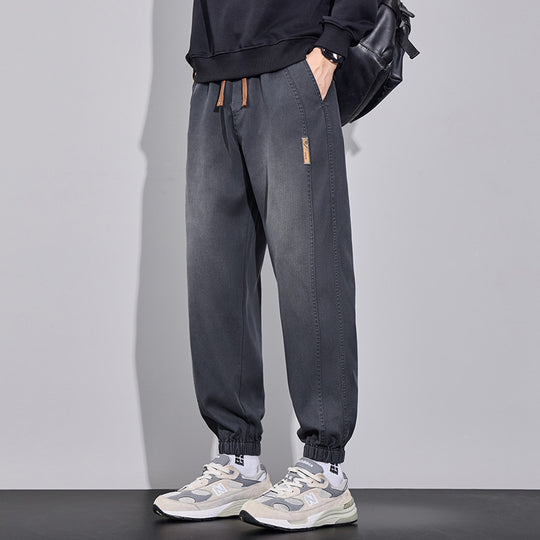 Herren Relaxed-Fit Jogginghose im Denim‑Look mit elastischem Bund, Tunnelzug und geripptem Beinabschluss Shop Nory