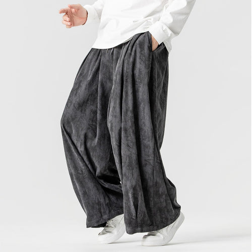 Herren Weite Cord-Loungehose mit Kellerfalten, elastischem Bund und Ballonbeinschnitt Shop Nory