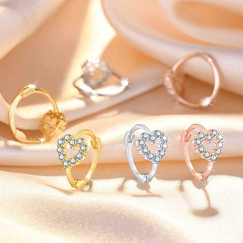 Damen Ohrringe mit herzförmigem Design und funkelnden Zirkonia Shop Nory