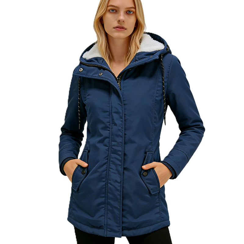 Damen Parka mit Teddyfutter, Kapuze und taillierter Silhouette Shop Nory