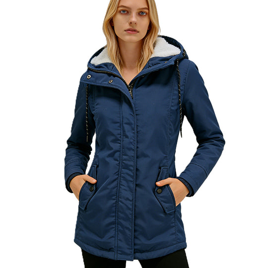 Damen Parka mit Teddyfutter, Kapuze und taillierter Silhouette Shop Nory