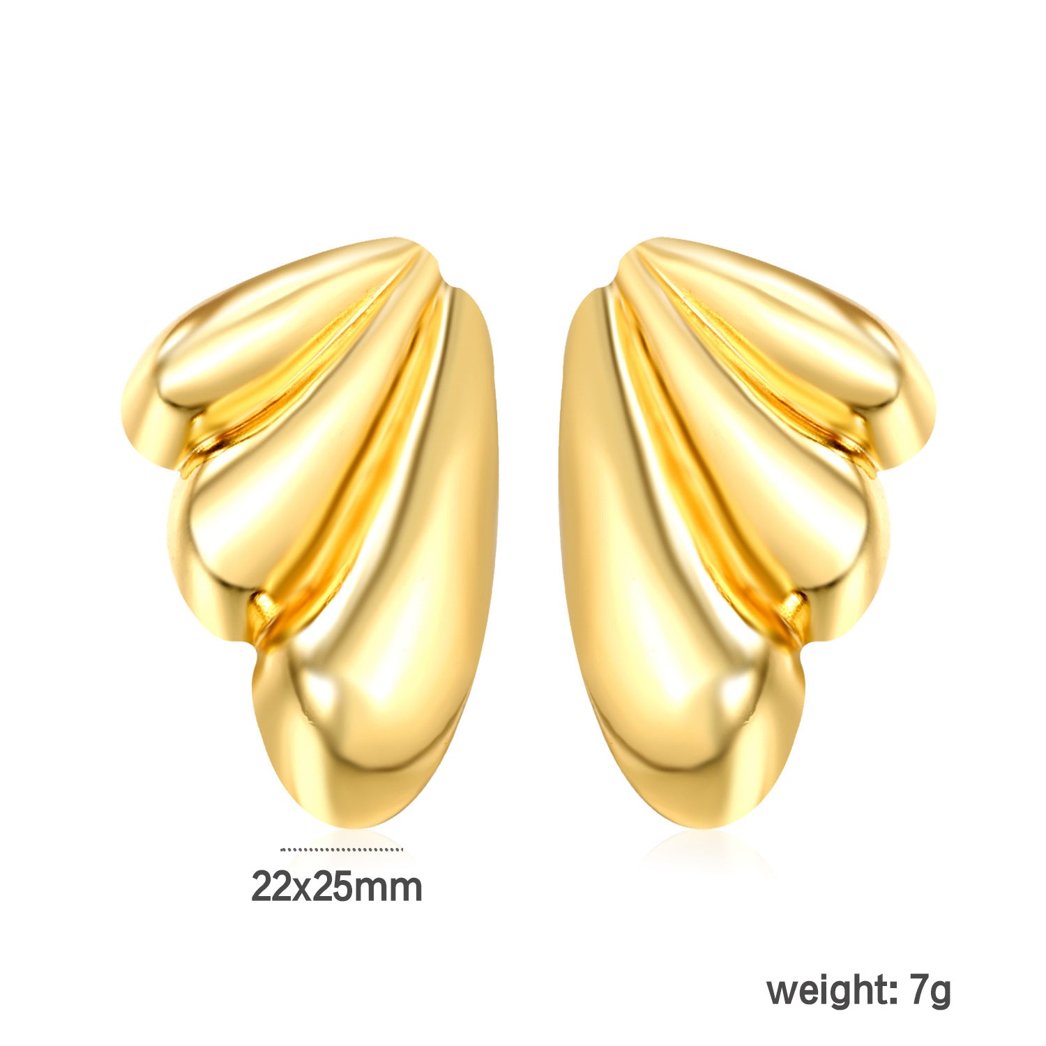 Damen Ohrstecker im eleganten Muschel-Design mit glänzender Oberfläche Shop Nory
