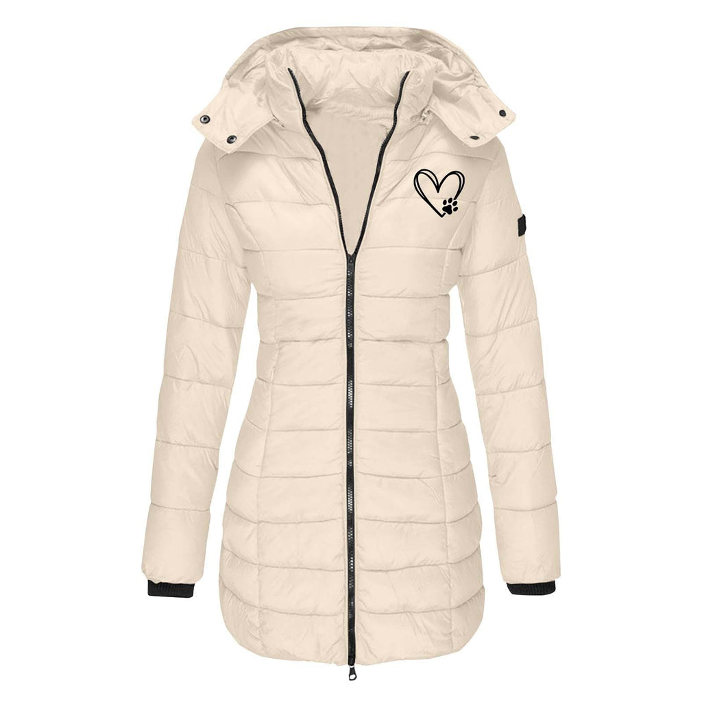 Damen gesteppte Winterjacke mit abnehmbarer Kapuze ShopNory