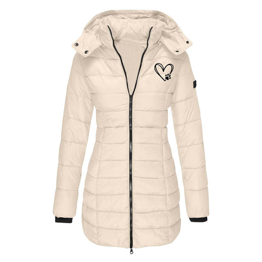 Damen gesteppte Winterjacke mit abnehmbarer Kapuze ShopNory