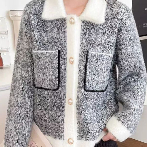 Damen Kuschelige Strickjacke mit Taschen Shop Nory