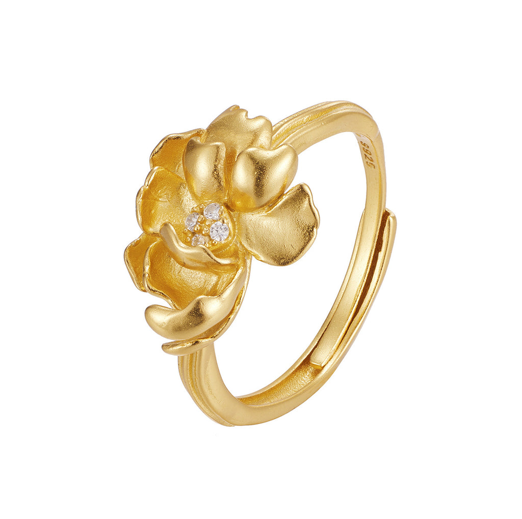 Damen Ring mit kunstvollem Blumenmotiv und funkelnden Zirkonia Shop Nory