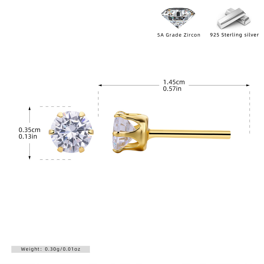 Damen Ohrstecker mit funkelnden 5A Zirkonsteinen aus hochwertigem 925 Sterling Silber Shop Nory
