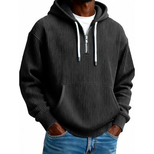 Herren Bequemer Kapuzenpullover mit hoch geschlossenem Reißverschluss Shop Nory