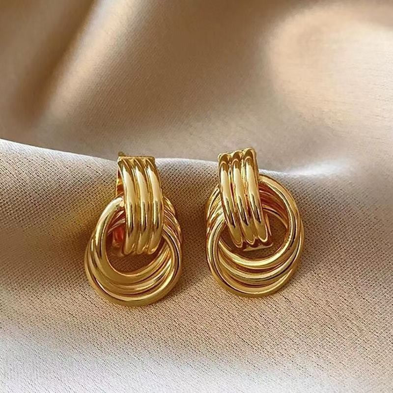 Damen Ohrstecker mit modernem Doppelring-Design Shop Nory