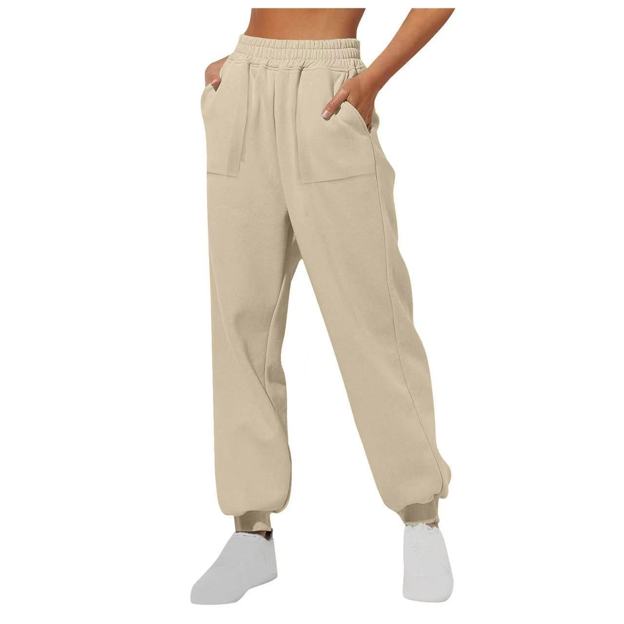 Damen lässige Freizeithose mit hohem Bund