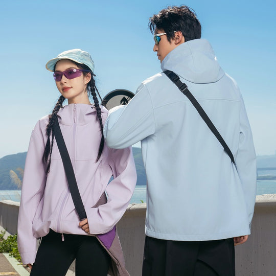 Herren Softshell-Outdoorjacke mit Kapuze, winddicht und wasserabweisend Shop Nory