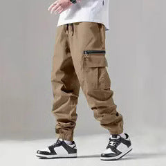 Herren Utility-Cargo-Jogginghose mit Tunnelzug, Knöchelbündchen & Reißverschluss-Beintasche Shop Nory