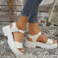 Damen modische Plateau-Sandalen mit verstellbarem Riemen und dämpfender Sohle
