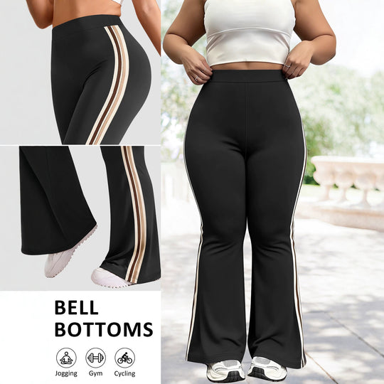 Damen High-Waist Schlaghose mit seitlichem Streifen und Scrunch-Po Shopy Nory