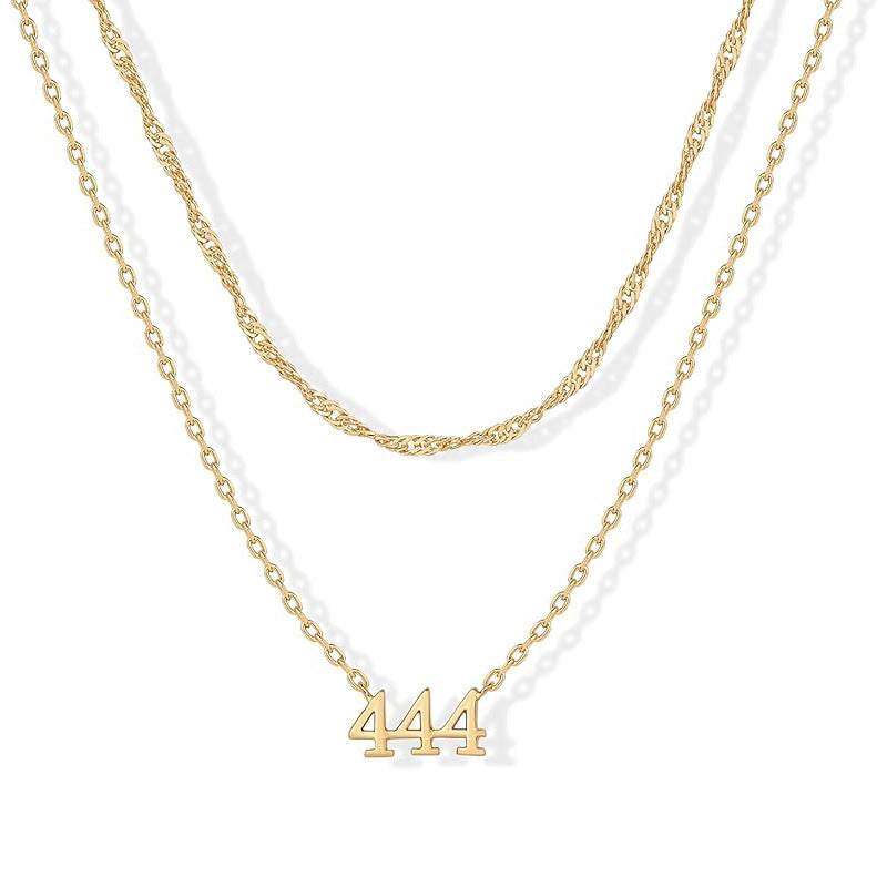 Damen mehrlagige Halskette mit individuellem Zahlenschmuck und eleganten Kettendesigns Shop Nory