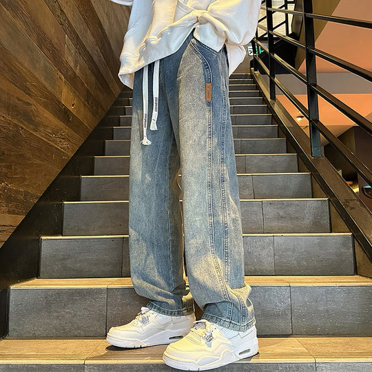 Herren Lässige und weite Denim-Hose Shop Nory