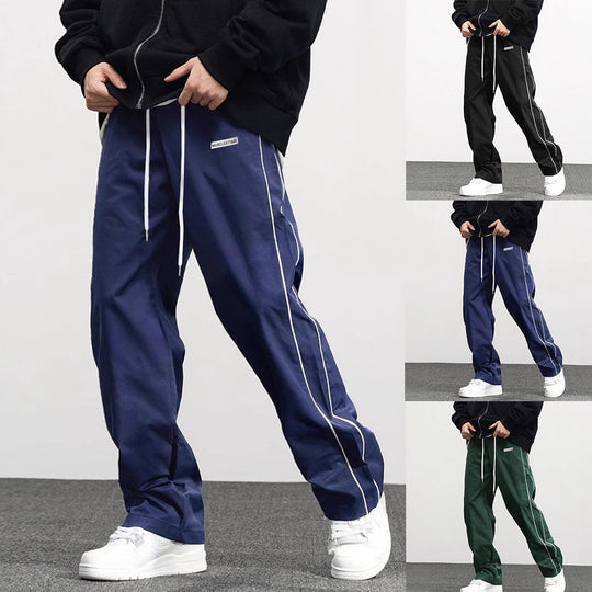 Herren Hochwertige Freizeithose mit verstellbarem Bund und seitlichen Streifen