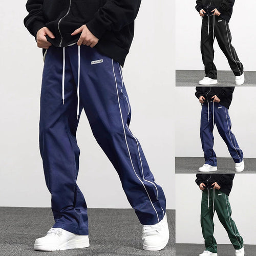 Herren Hochwertige Freizeithose mit verstellbarem Bund und seitlichen Streifen