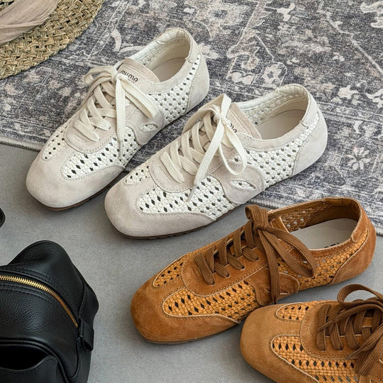 Damen elegante und luftige Schnürschuhe mit handgewShopnorytem Obermaterial