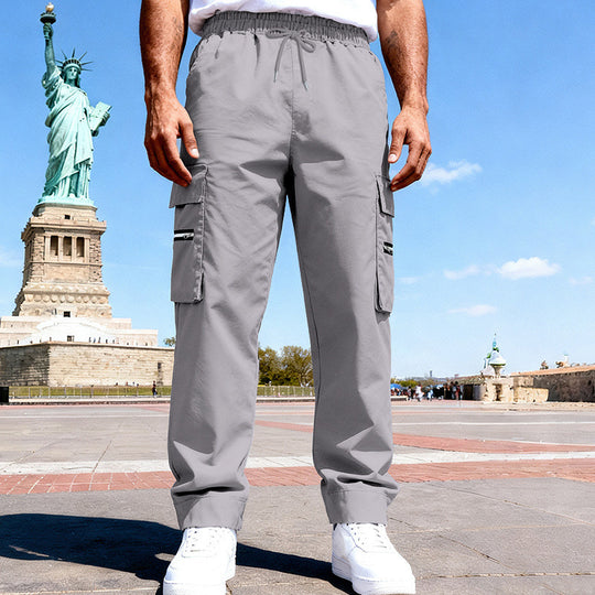 Herren Cargo-Freizeithose mit elastischem Bund, Tunnelzug & Zip-Taschen Shop Nory