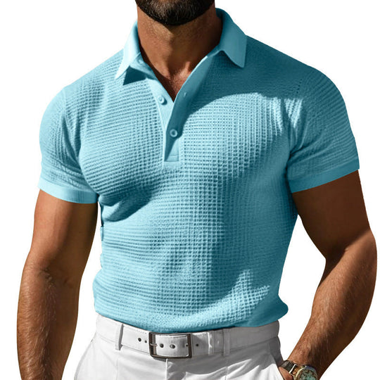 Herren nan Poloshirt mit Strukturstrick und schmalem Schnitt