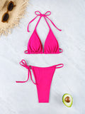 Damen Triangel-Bikini-Set mit verstellbarem Rückenverschluss