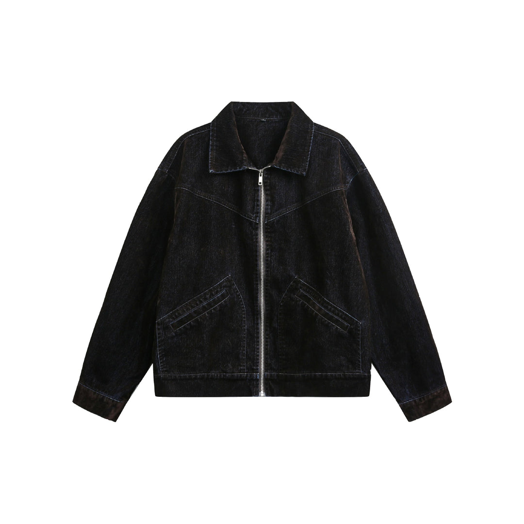 Unisex Boxy-Blousonjacke aus Velours-Suede-Optik mit durchgehendem Reißverschluss und Pattentaschen Shop Nory