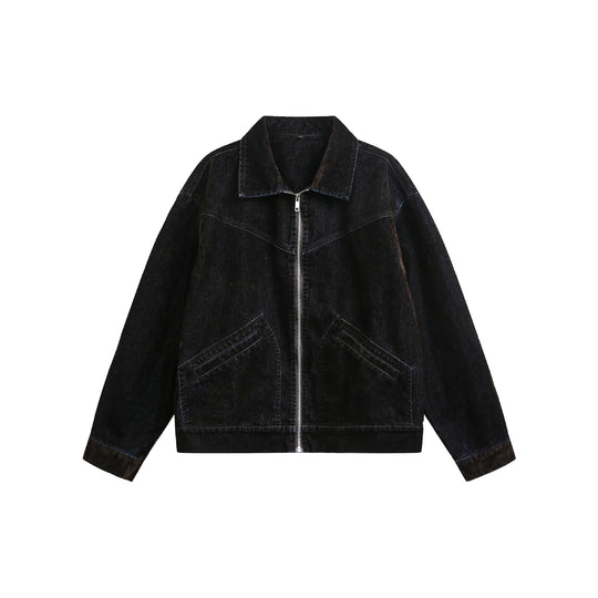 Unisex Boxy-Blousonjacke aus Velours-Suede-Optik mit durchgehendem Reißverschluss und Pattentaschen Shop Nory