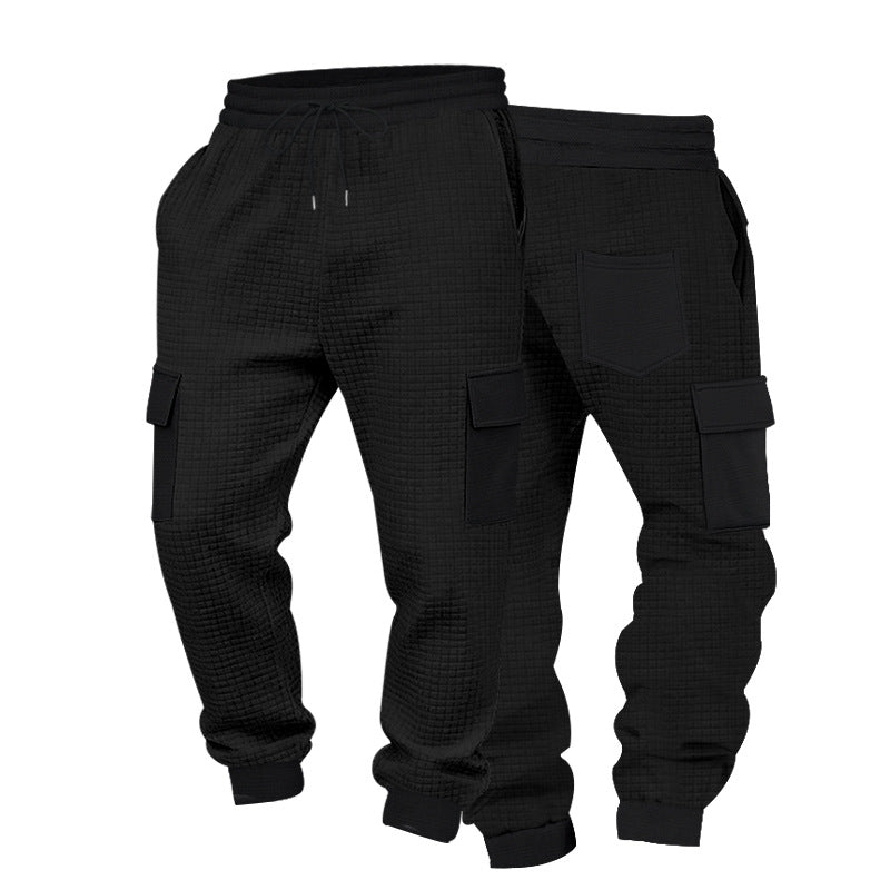 Herren Cargo-Jogginghose mit Waffelstruktur, elastischem Bund und Klappentaschen Shop Nory
