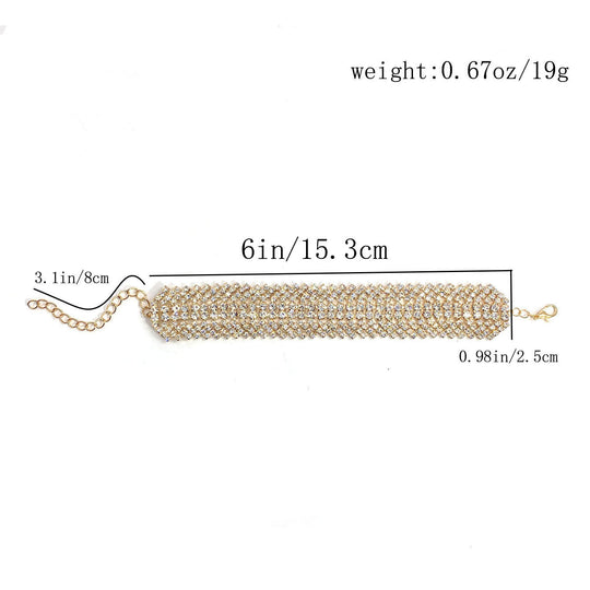 Mehrreihiges Strass-Armband mit Verlängerungskette