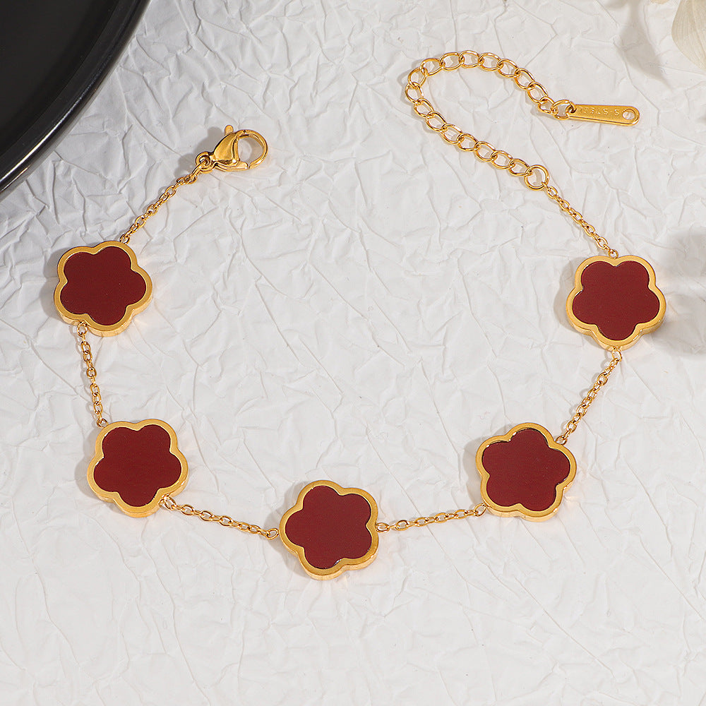 Damen elegante Kette mit blütenförmigen Anhängern Shop Nory