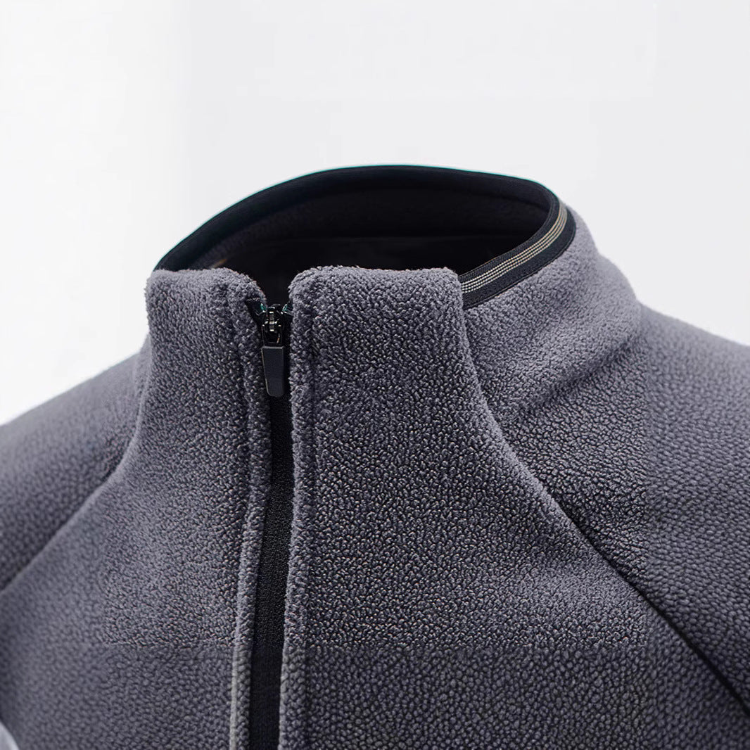 Herren Fleece-Halbzip-Pullover mit hohem Stehkragen und Raglanärmeln Shop Nory