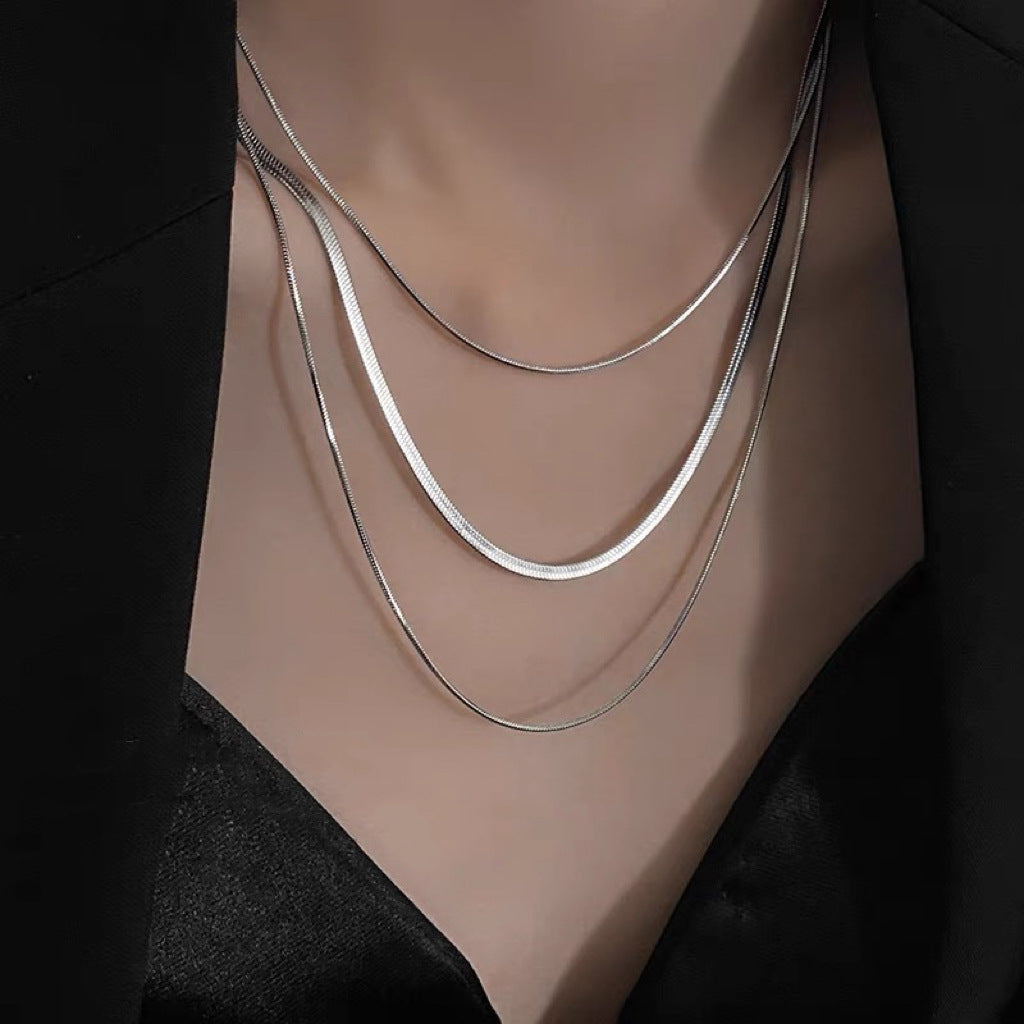 Damen geschichtete Schlangenkette Halskette Shop Nory