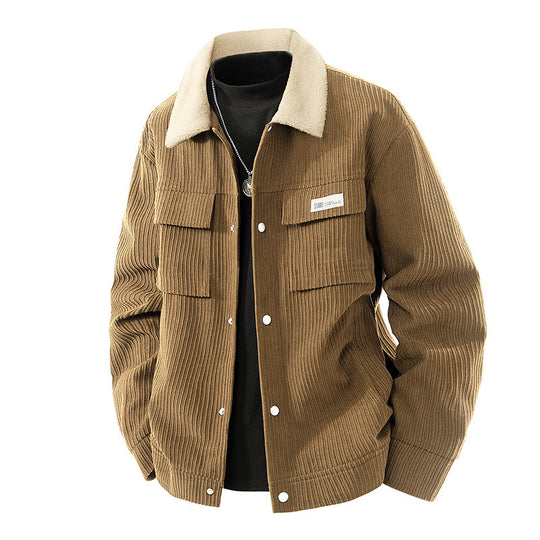 Herren Modische Cordjacke mit Fleecefutter Shop Nory