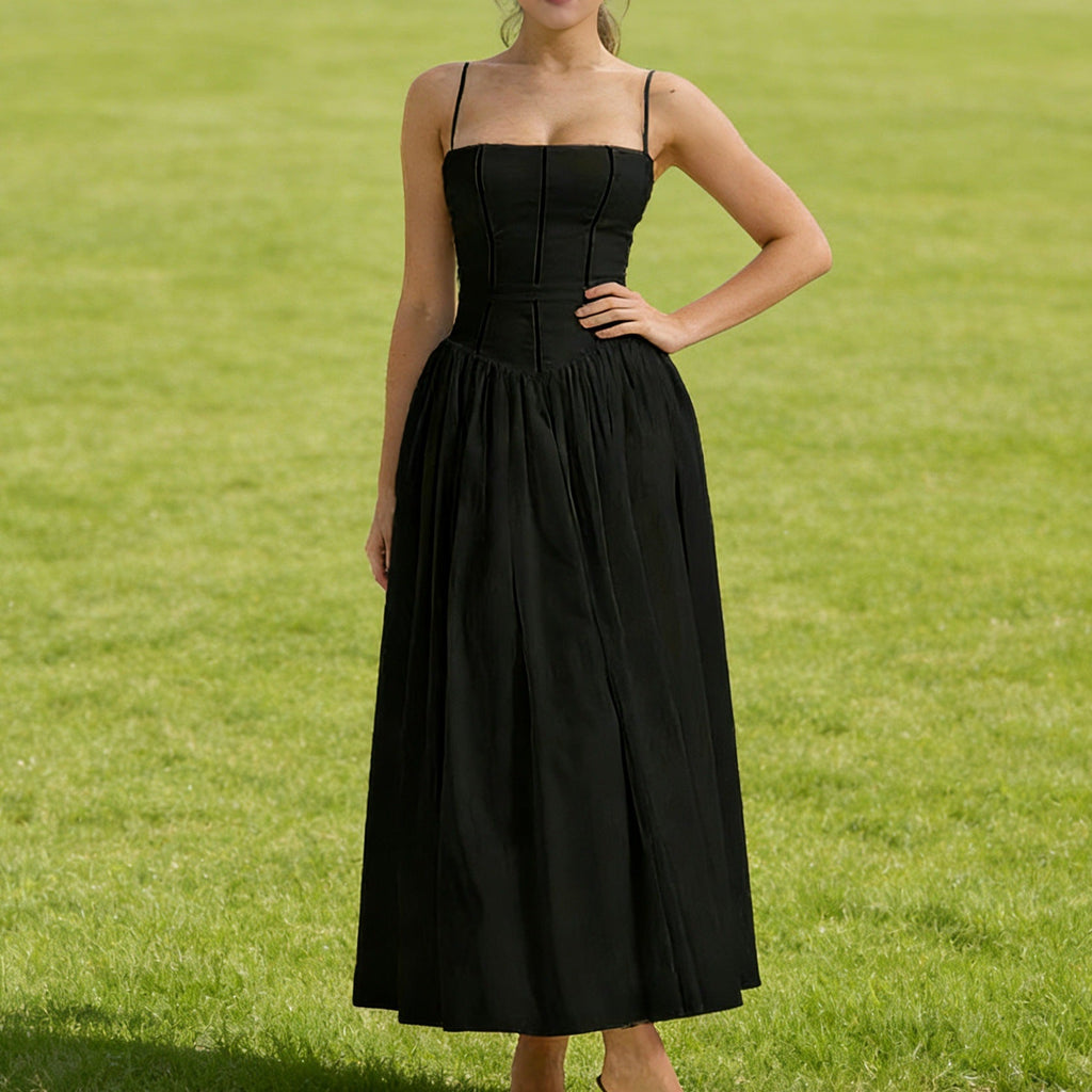 Damen Elegantes Maxikleid mit floralem Muster und schulterfreiem Design
