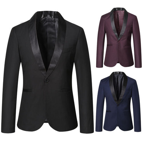 Herren eleganter Smoking-Blazer mit schickem Satinrevers
