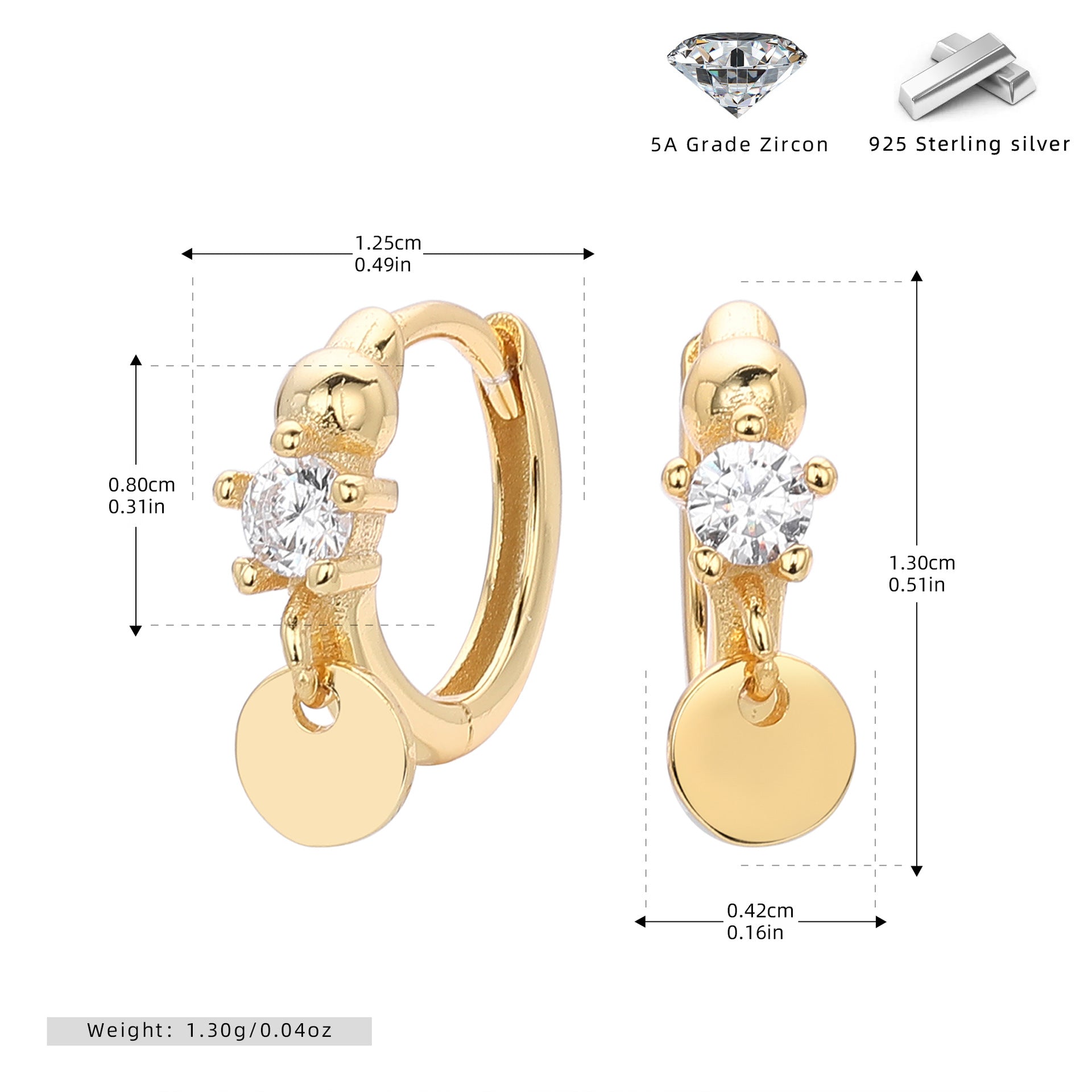 Damen Creolenohrringe mit funkelndem Zirkon und elegantem Anhängermotiv Shop Nory