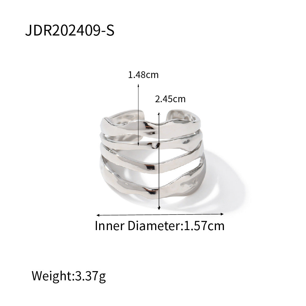 Damen Offener Ring mit modernem, geschwungenem Design und Zirkonia-Akzent Shop Nory