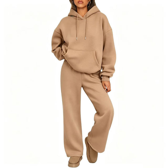 Damen Oversized Hoodie-Set mit Kängurutasche und weiter Palazzohose Shop Nory