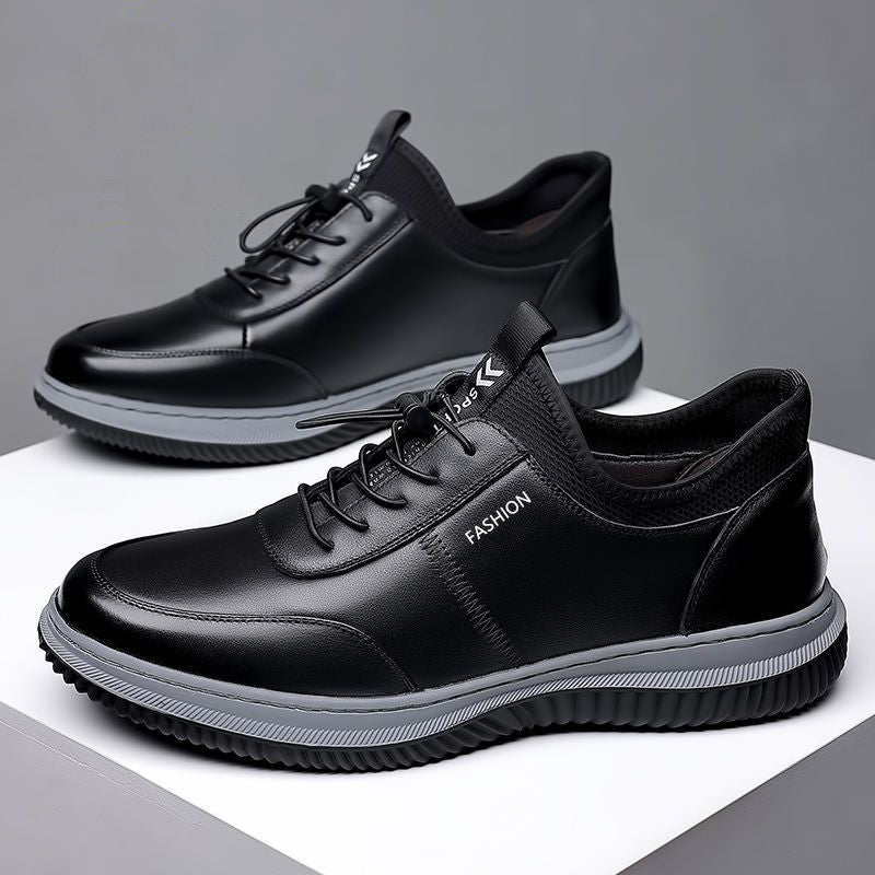 Herren Lederoptik-Sneaker mit stoßdämpfender Komfortsohle und elastischem Einstieg Shop Nory