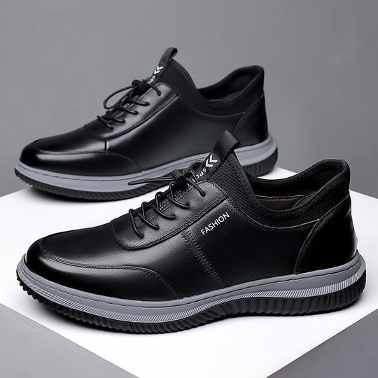 Herren Lederoptik-Sneaker mit stoßdämpfender Komfortsohle und elastischem Einstieg Shop Nory