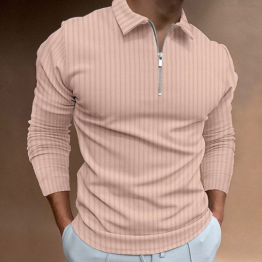 Herren modischer Poloshirt mit Reißverschluss