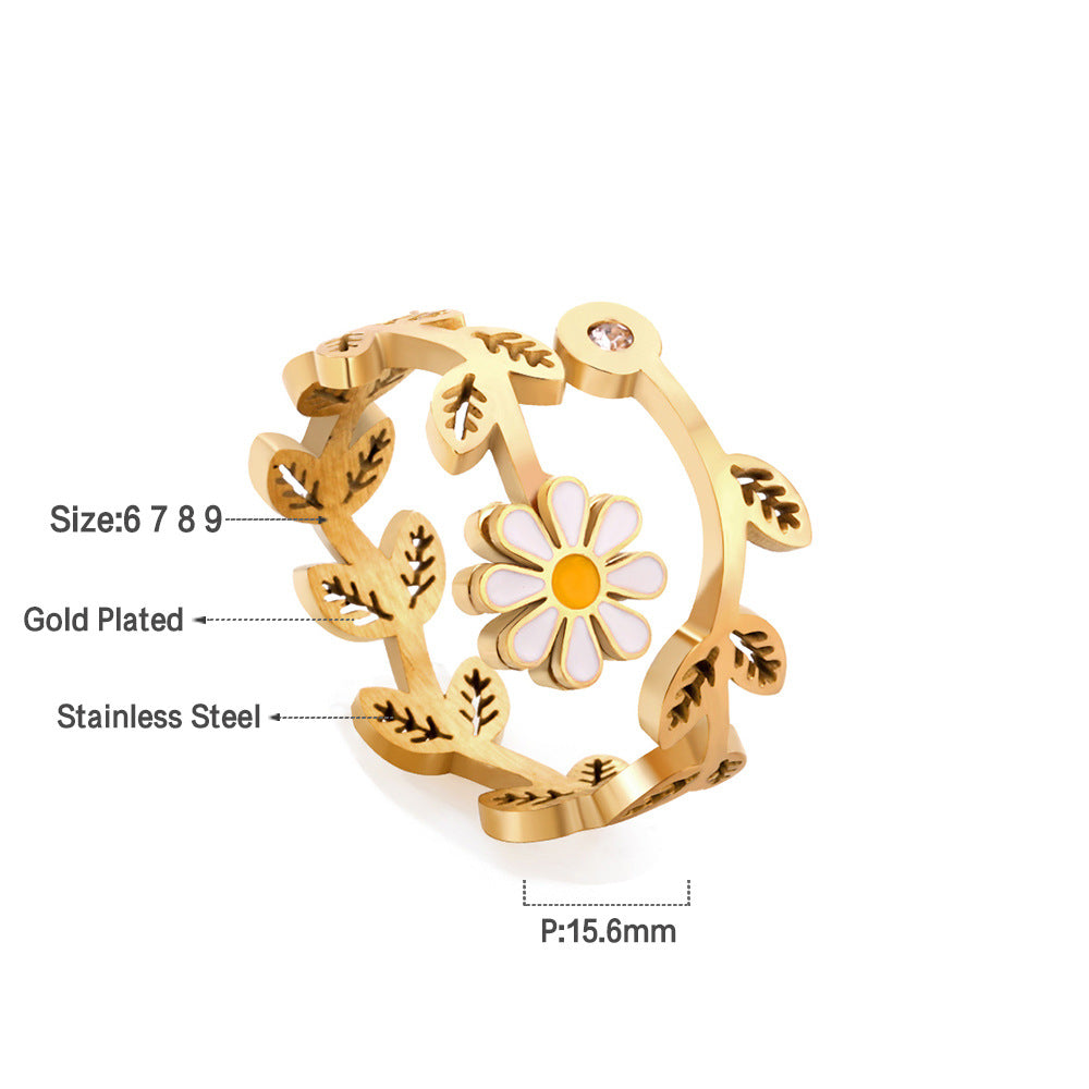 Damen Hängende Ohrstecker mit floralem Design aus hochwertigem, goldplattierten Edelstahl Shop Nory