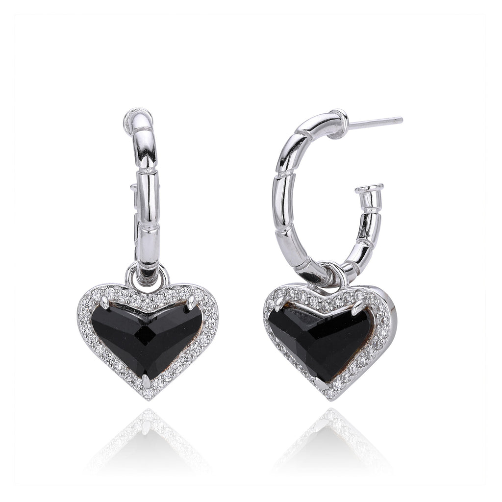 Damen Creolen mit herzförmigem Zirkon-Anhänger und goldfarbener Beschichtung Shop Nory