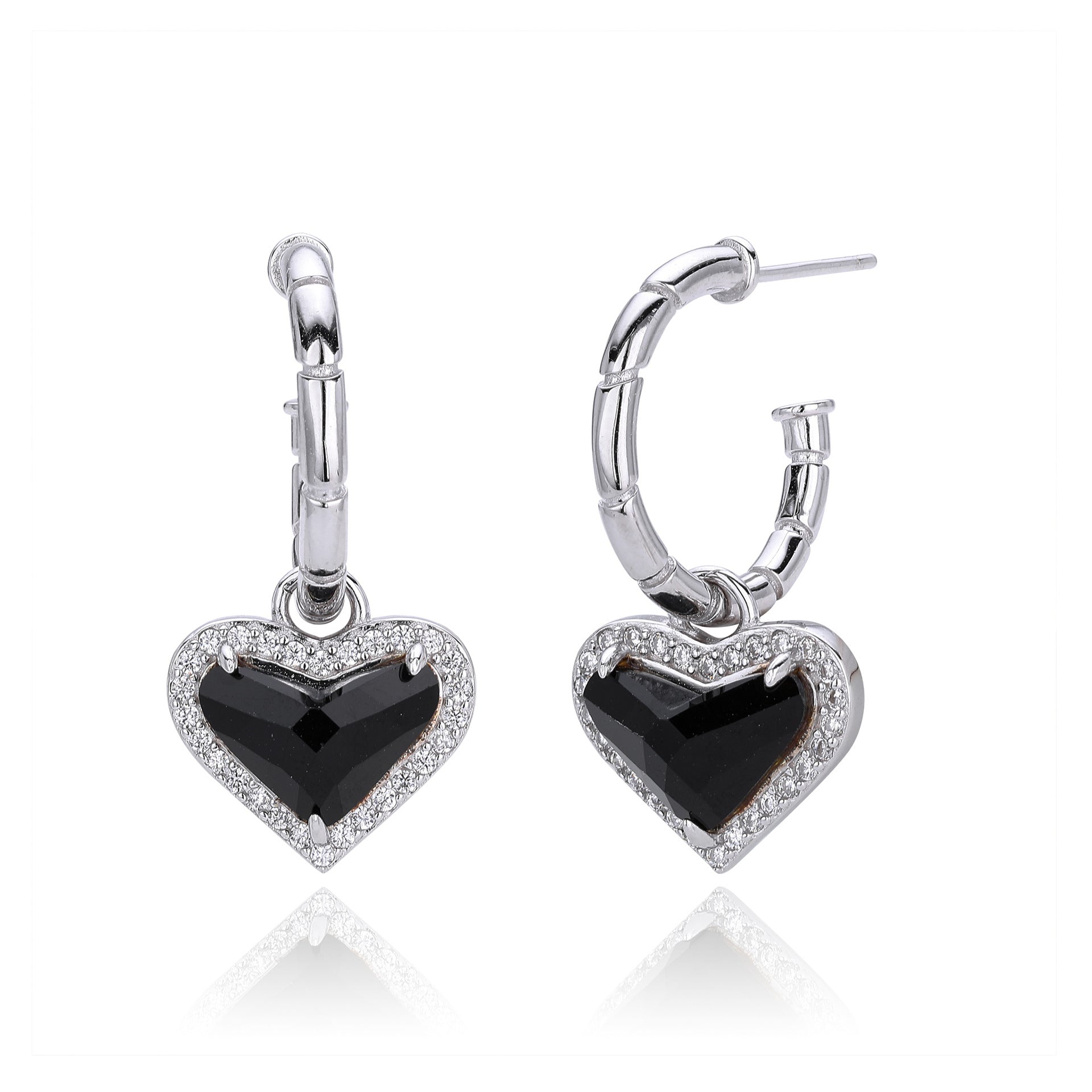 Damen Creolen mit herzförmigem Zirkon-Anhänger und goldfarbener Beschichtung Shop Nory
