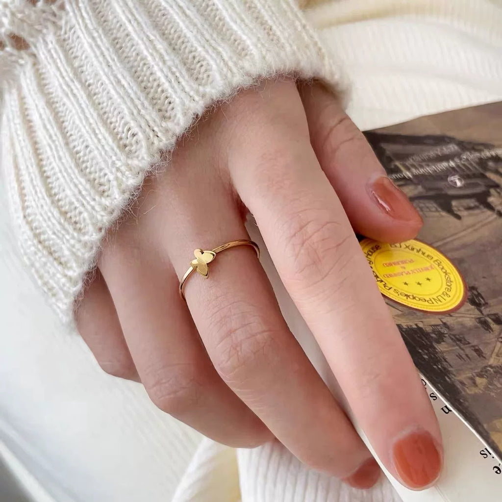 Damen Schmetterlingsmotiv Verstellbarer Ring Shop Nory