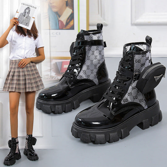 Damen Chunky Combat Boots mit praktischen Stauraum und modischen Details Shopnory