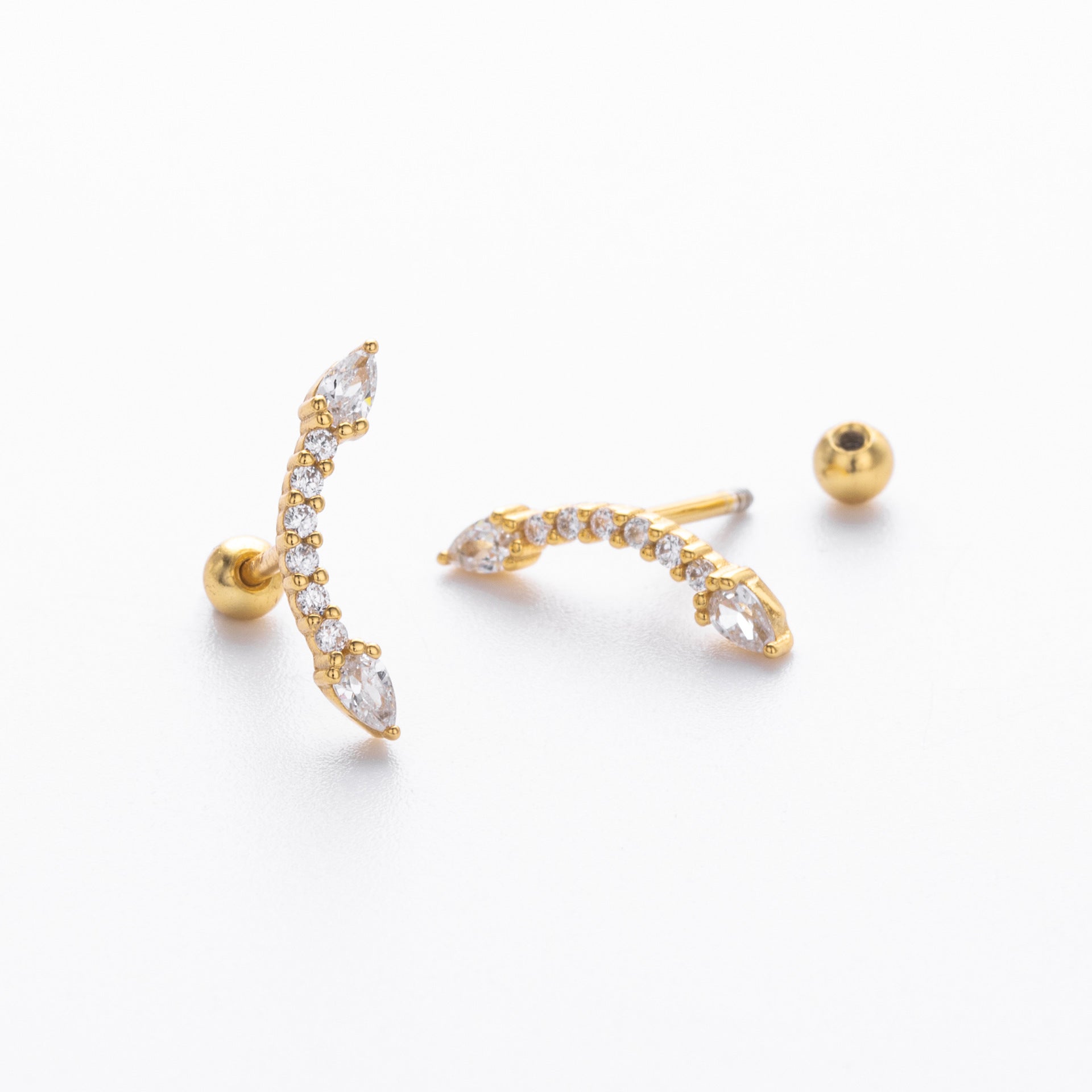 Damen Ohrstecker mit funkelnden Zirkonstein-Elementen aus 925 Sterling Silber Shop Nory