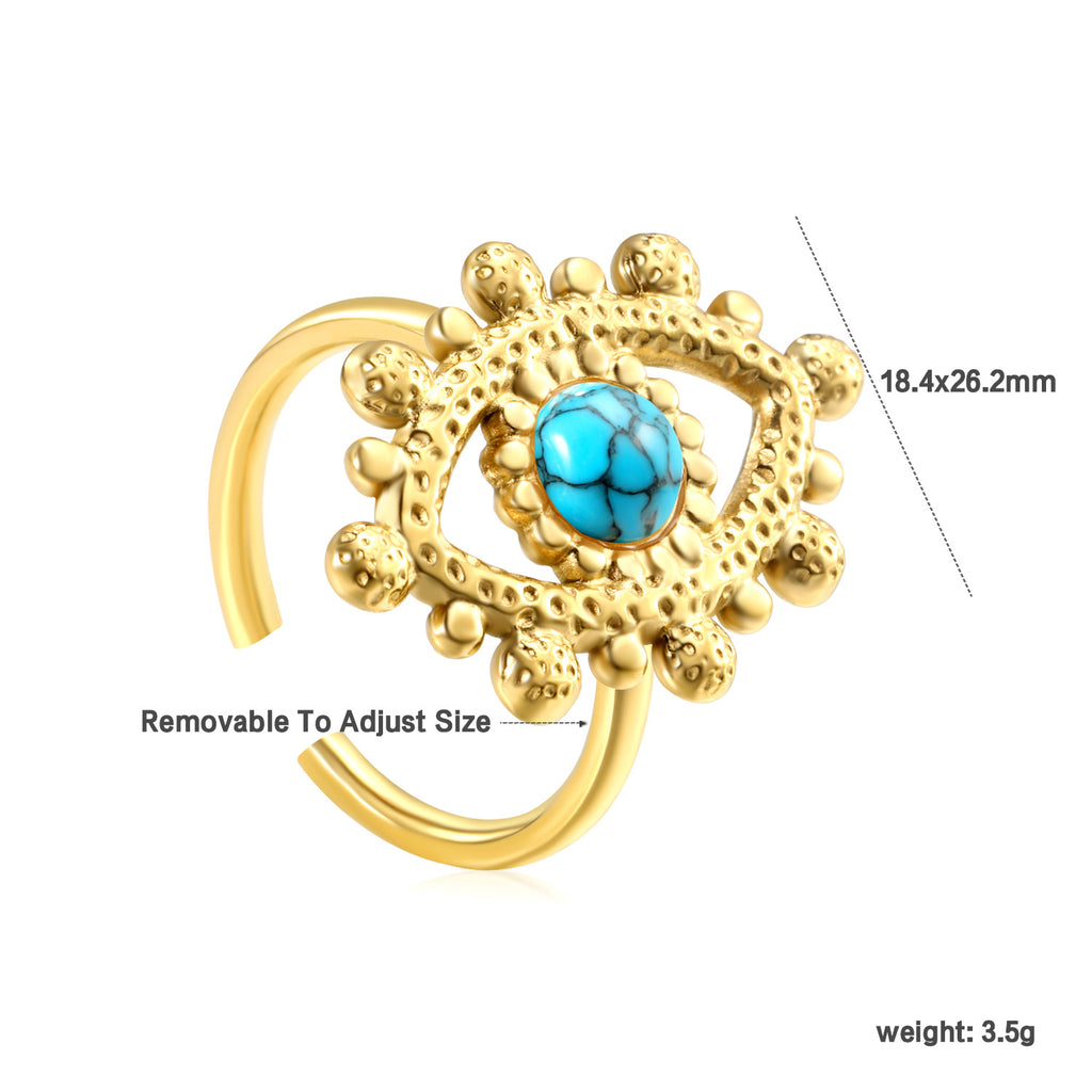 Damen verstellbarer Ring mit kunstvollem Augen-Motiv Shop Nory